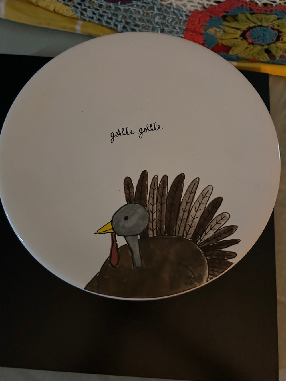 Gobble Gobble Turkey Ceramic Serving Cake Stand -Turkey on Top,Legs on Stand